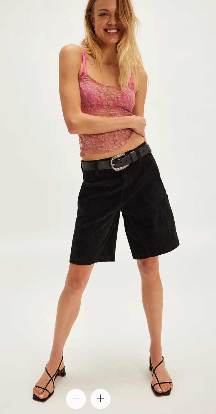 NEW FREE PEOPLE BLACK DYLAN VEGAN FAUX SUEDE LONG SHORTS SZ 28